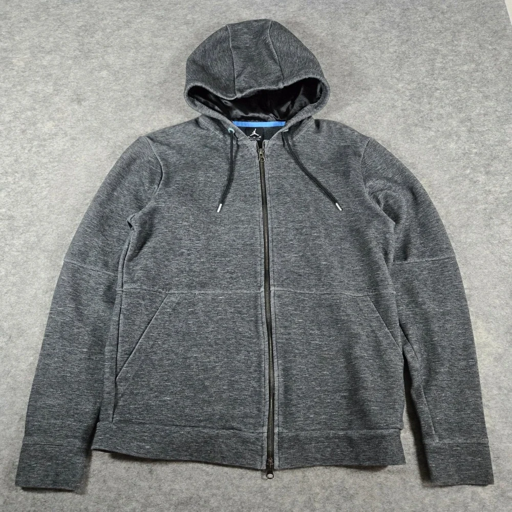 Jordan Mens Grey Heather Full Zip Athletic Hoodie Medium 632072-032